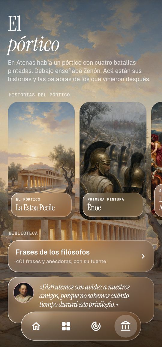 El Pórtico: las historias de las cuatro pinturas y la biblioteca de frases